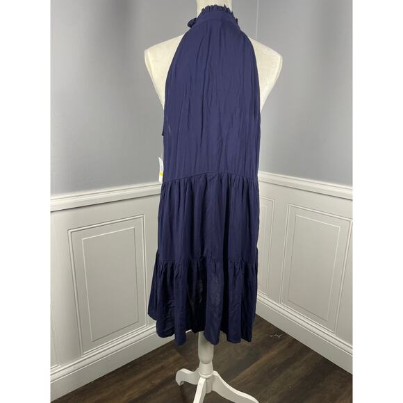 NWT, 1.State Beach, Medium, Navy Blue Dress, Relaxed Fit, Tiered, Lightweight - Picture 3 of 9